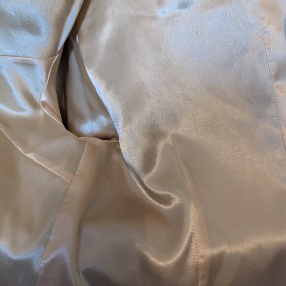 Handmade Chinoserie | Asian Jacket |  Jade Brocade w/ Gold Reversible Open front - Picture 5 of 7